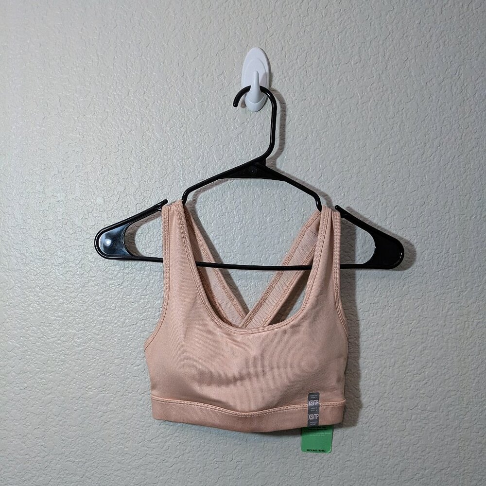 BNWT Forever 21 tan criss cross back sports bra - Size XS